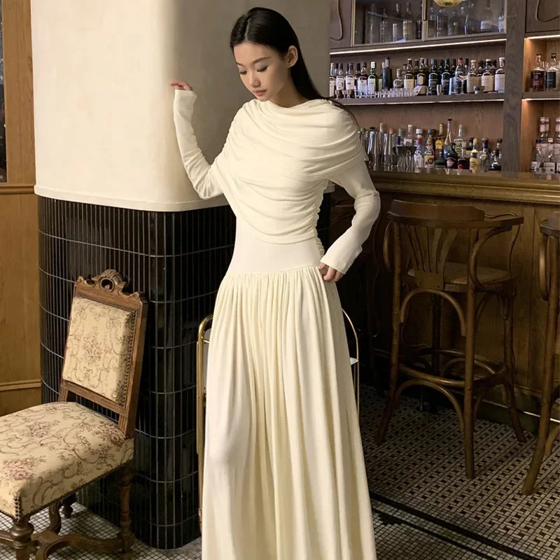 שמלת מקסי ערב בעיצוב קיפולים - שרה