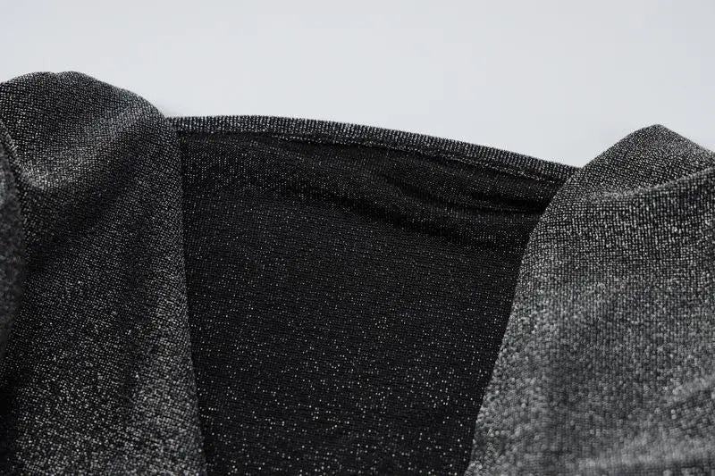 שמלת מיני נצנצים צווארון V - Maia