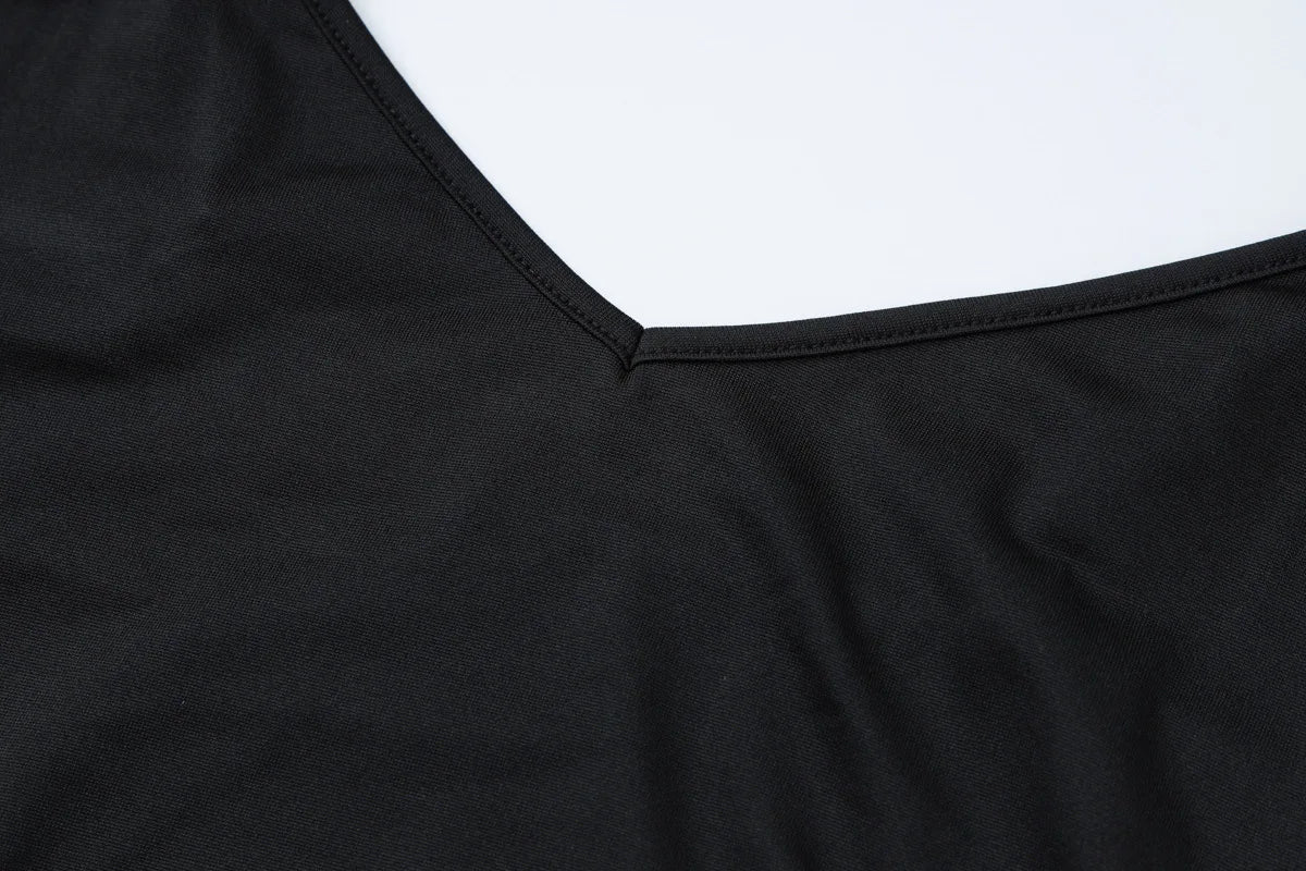 שמלת מיני שיפון מנומרת בעיצוב תחתית אטומה - LEO