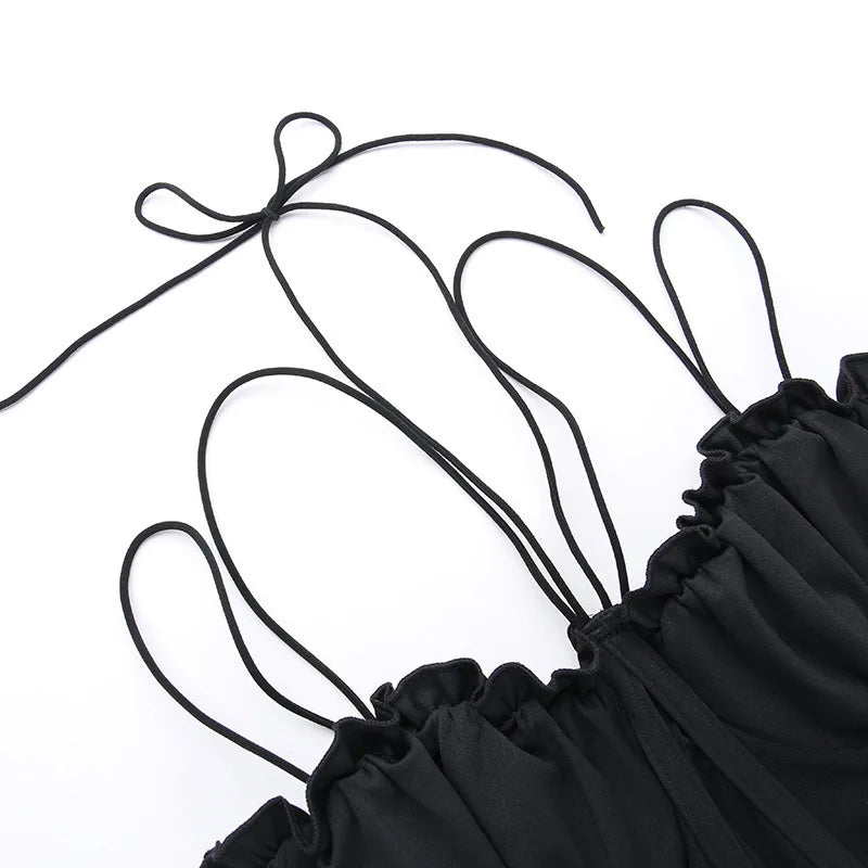 שמלת ערב מקסי בעיטור חיתוכים כיווצים וקשירות - אריקה