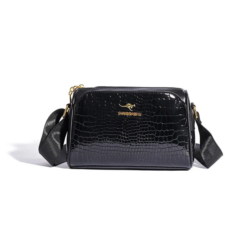 Faux leather bag with strap design