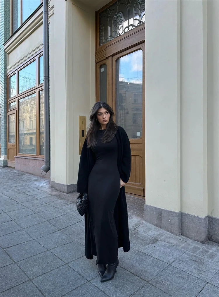 קרדיגן צמרי ארוך סגירת חגורת קשירה - קאי