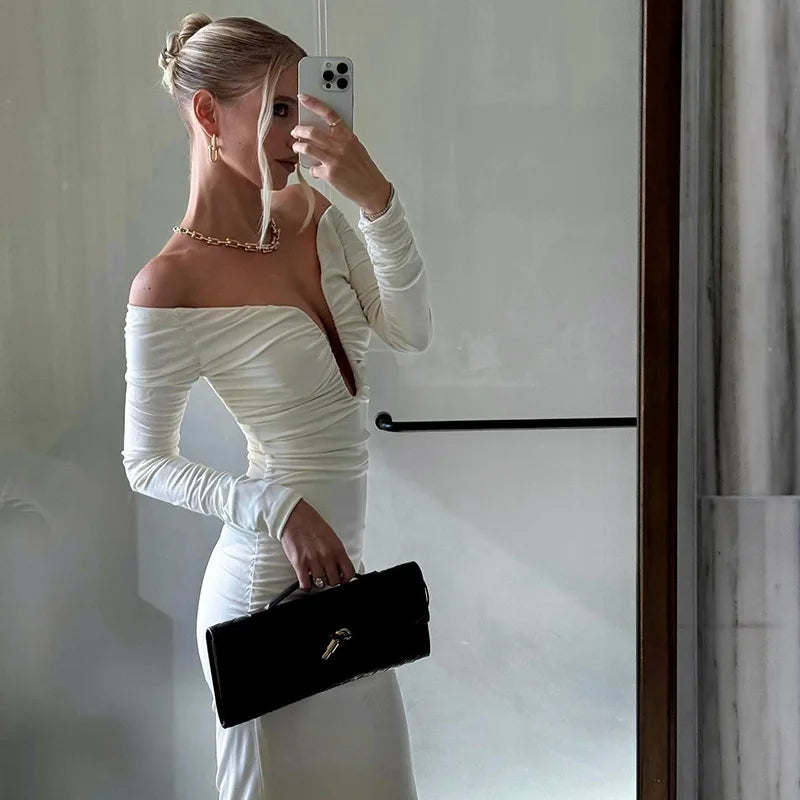 שמלת מקסי כתפיים חשופות - לילה