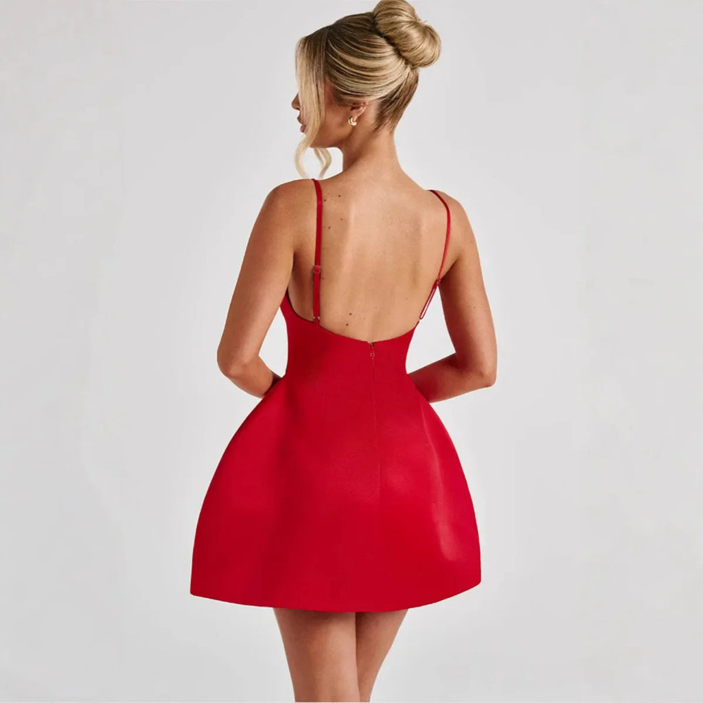 שמלת מיני סאטן בגזרת A - Juniper