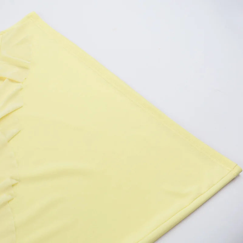 סט שני חלקים טופ סטרפלס וחצאית מקסי בעיטור מלמלה - סאני