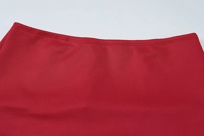 חליפת שני חלקים מחויטת טופ גב פתוח וחצאית מקסי - הלני