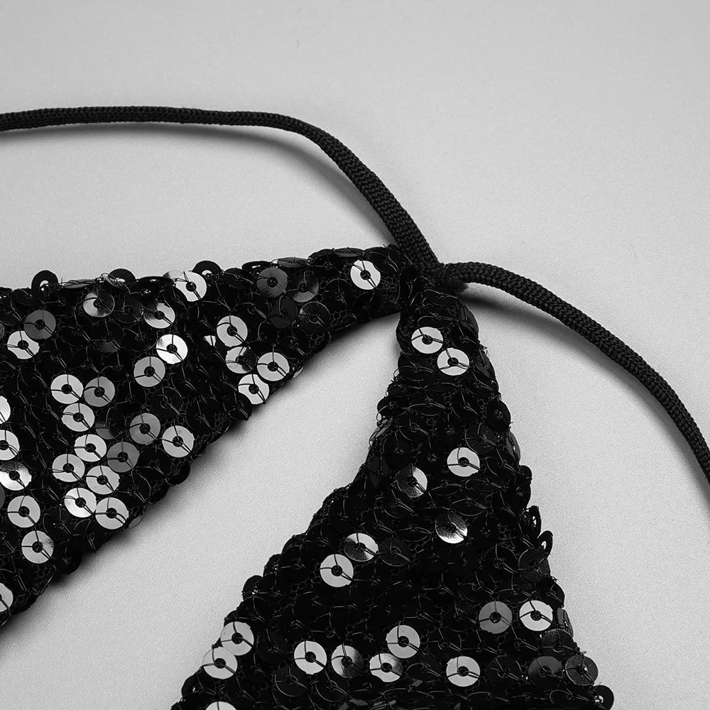 שמלת מקסי פייטים בעיצוב קרוס וגב פתוח - Blake