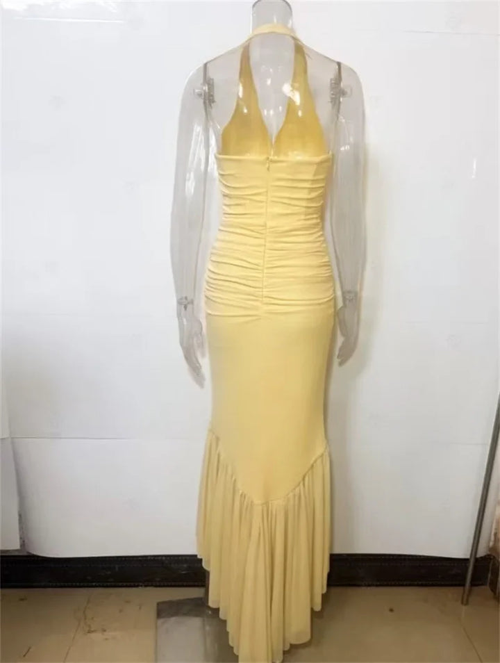 Ruffled chiffon maxi dress - JOYA
