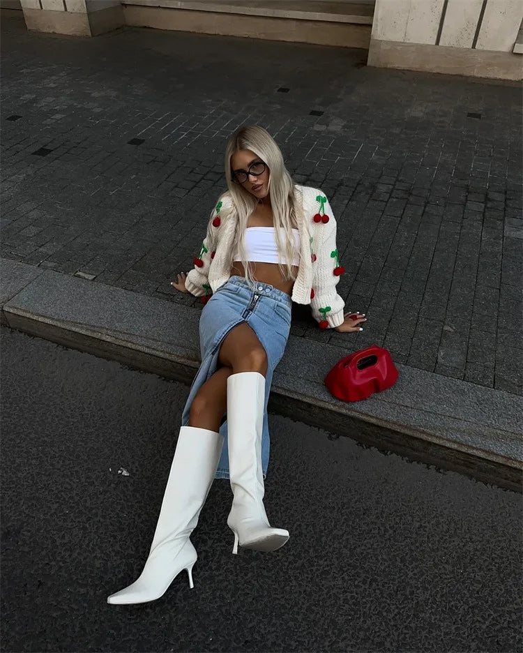 סריג בעיטור דובדבנים - צ'רי