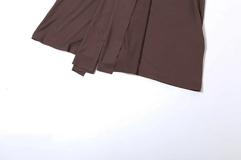 שמלת מקסי כיווצים כתפיים חשופות בעיצוב אבזם זהב - ORA