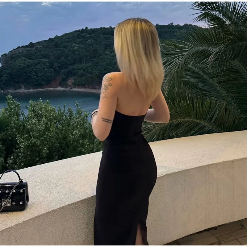 שמלת מקסי בעיצוב פתחים גב פתוח - סברין