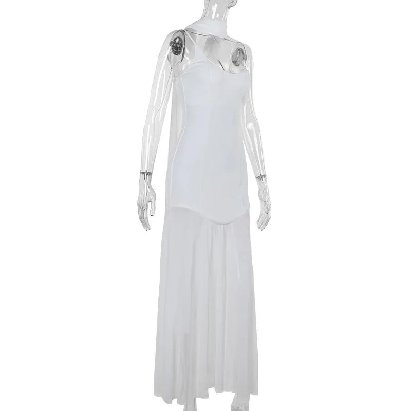 שמלת מקסי כתפייה אחת בעיצוב שיפון - מלאניה