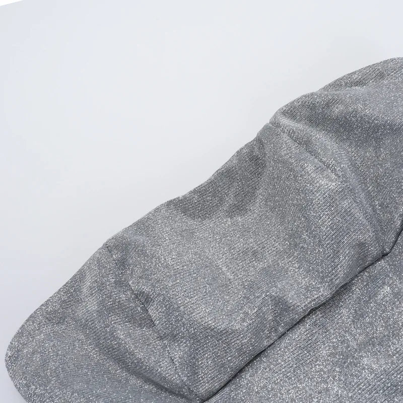 שמלת מיני סטרפלס נצנצים בעיטור פפיון בגב - DIVA