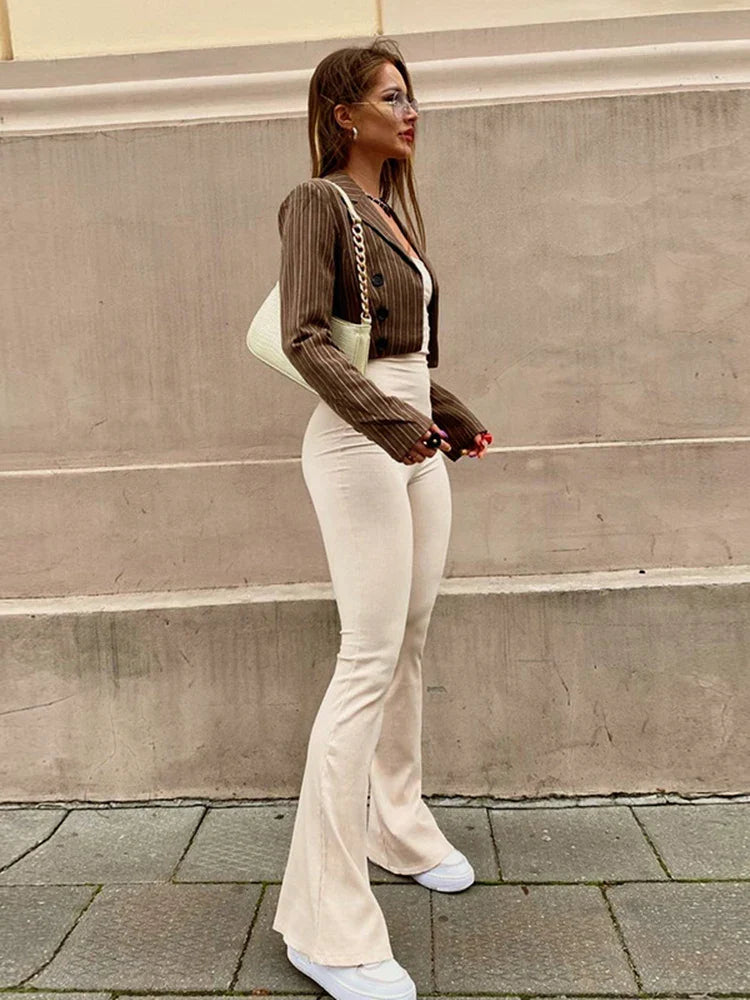 אוברול סטרפלס צמוד מכנסי פדלפון קשירות בגב - אריאה