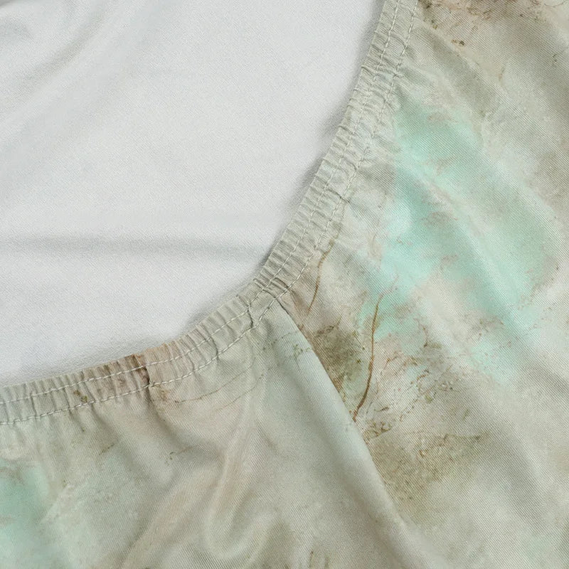 שמלת מקסי קולר בהדפס מיוחד גב פתוח - אורן