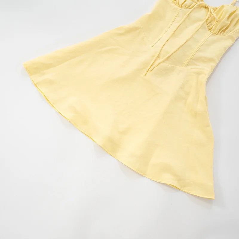 שמלת מיני בגזרת A קשירה בגב להצמדה במותן - נאלה