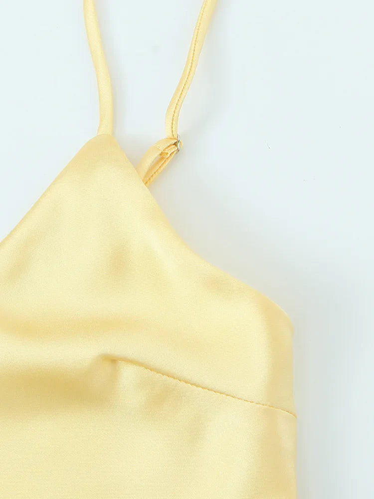 שמלת מקסי סאטן גב חשוף - Mazie