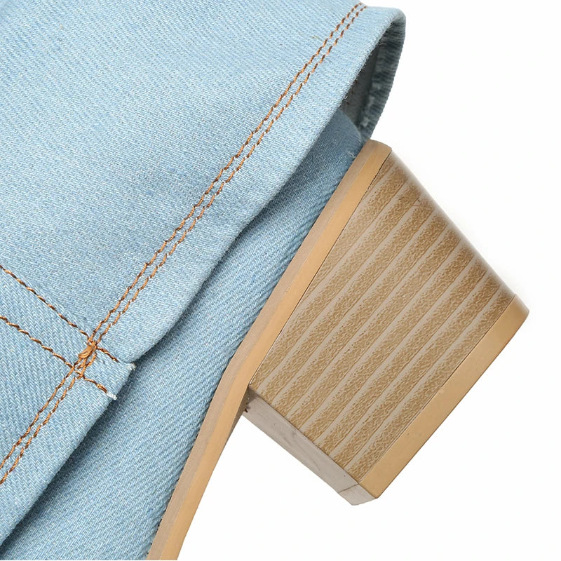 Denim heeled boots - Edison