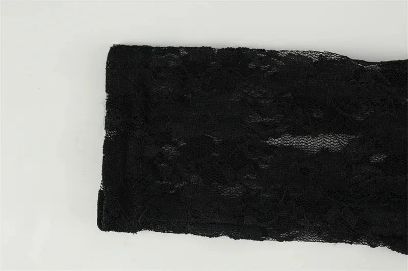 שמלת מיני גולף קטיפה בעיצוב תחרה - Alaia