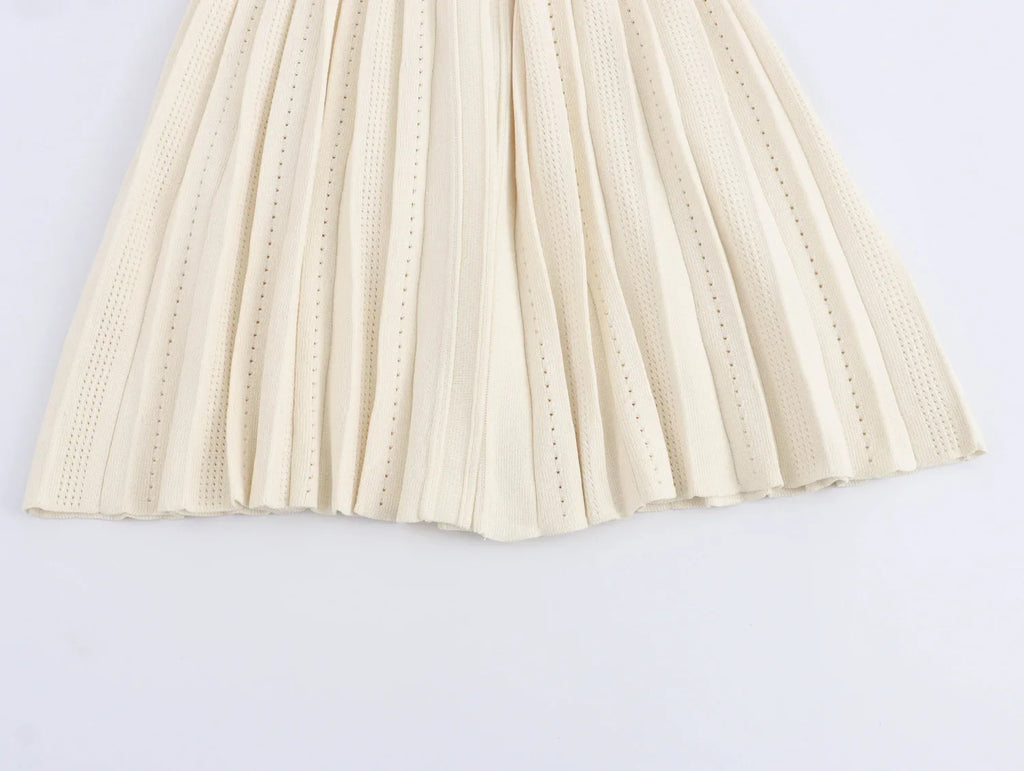 שמלת מידי סרוגה בעיצוב וינטג' צרפתי - מימי