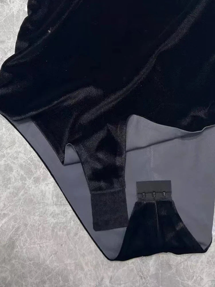 בגד גוף גופיה פייטים / קטיפה - קריס