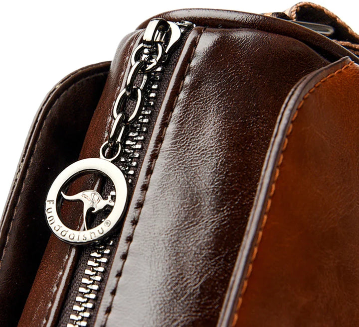 Faux leather bag with strap design
