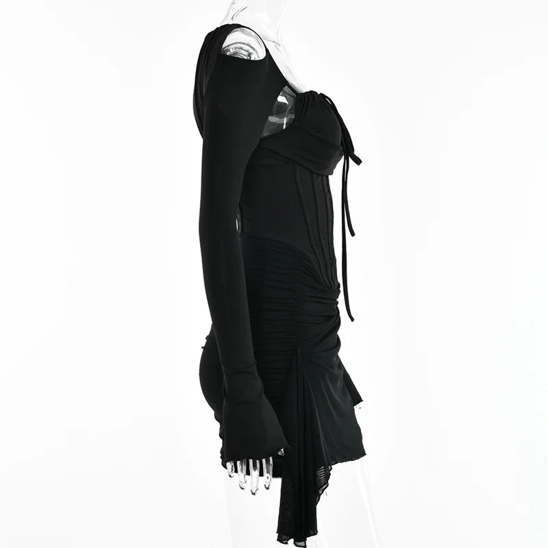 שמלת מיני בעיצוב מחוך וקשירה - KASIE