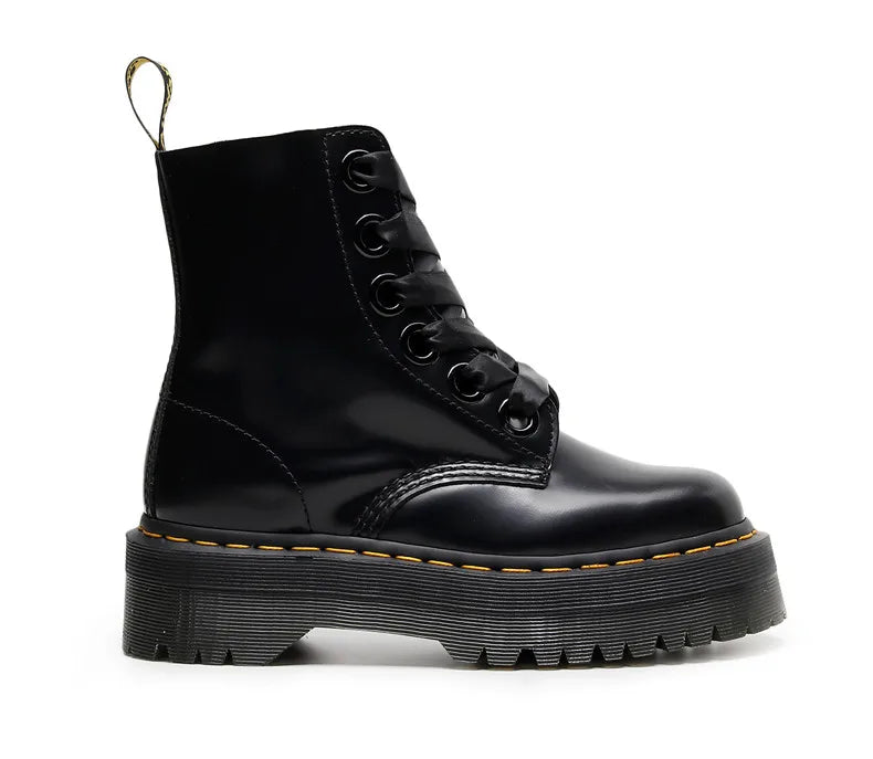 מגפי עור שרוכי סאטן - Winnie