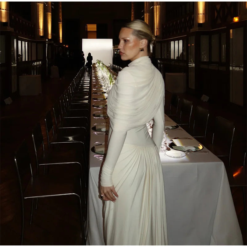 שמלת ערב מקסי בעיצוב קיפולים - רחלי