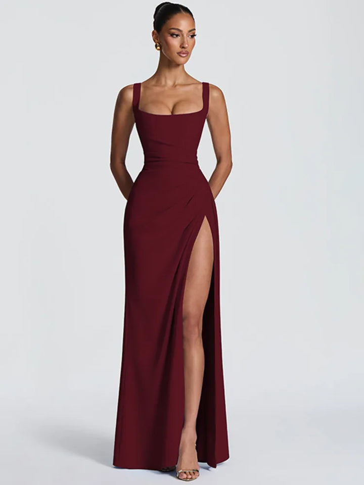 Elegant maxi dress with a slit design - Ian
