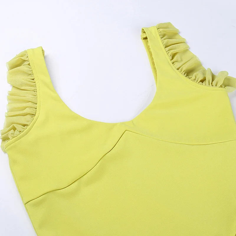 שמלת מקסי בעיטור מלמלה בעיצוב שסע - יהליה