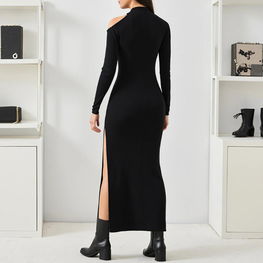 שמלת מקסי אלגנטית בעיטור שסע ופתח - Megan