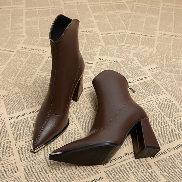 Faux leather pointed heel boots - Max