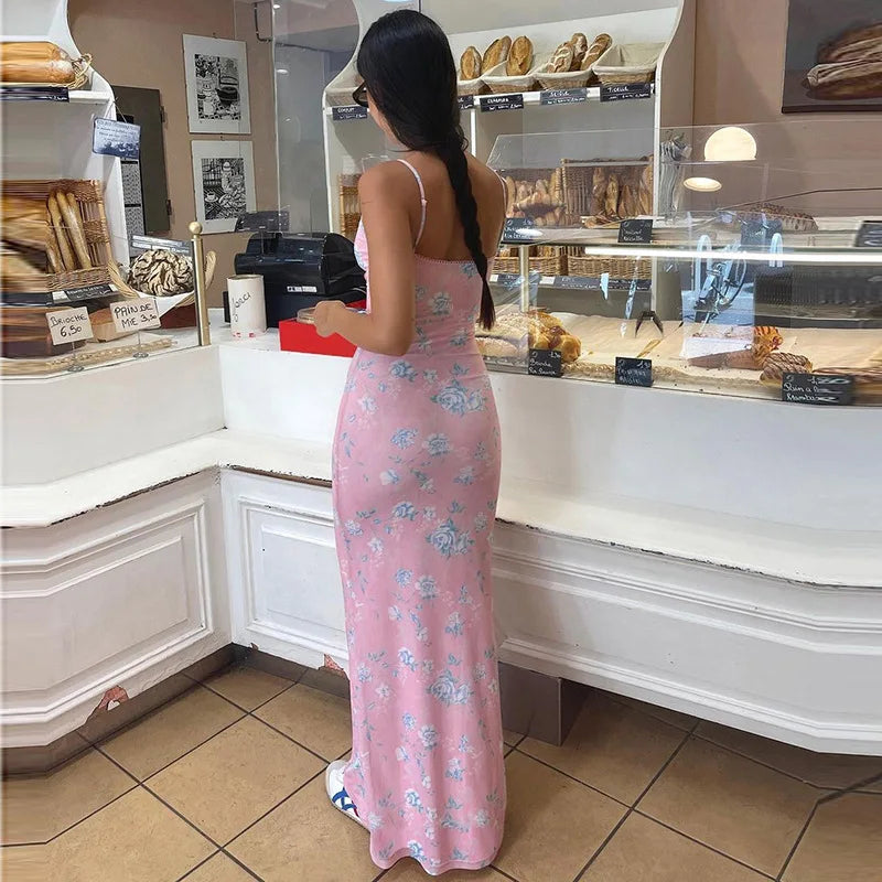 שמלת מקסי צמודה פרחונית - גלינה