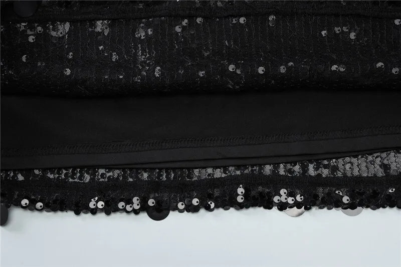 שמלת מיני סטרפלס פייטים - Allison