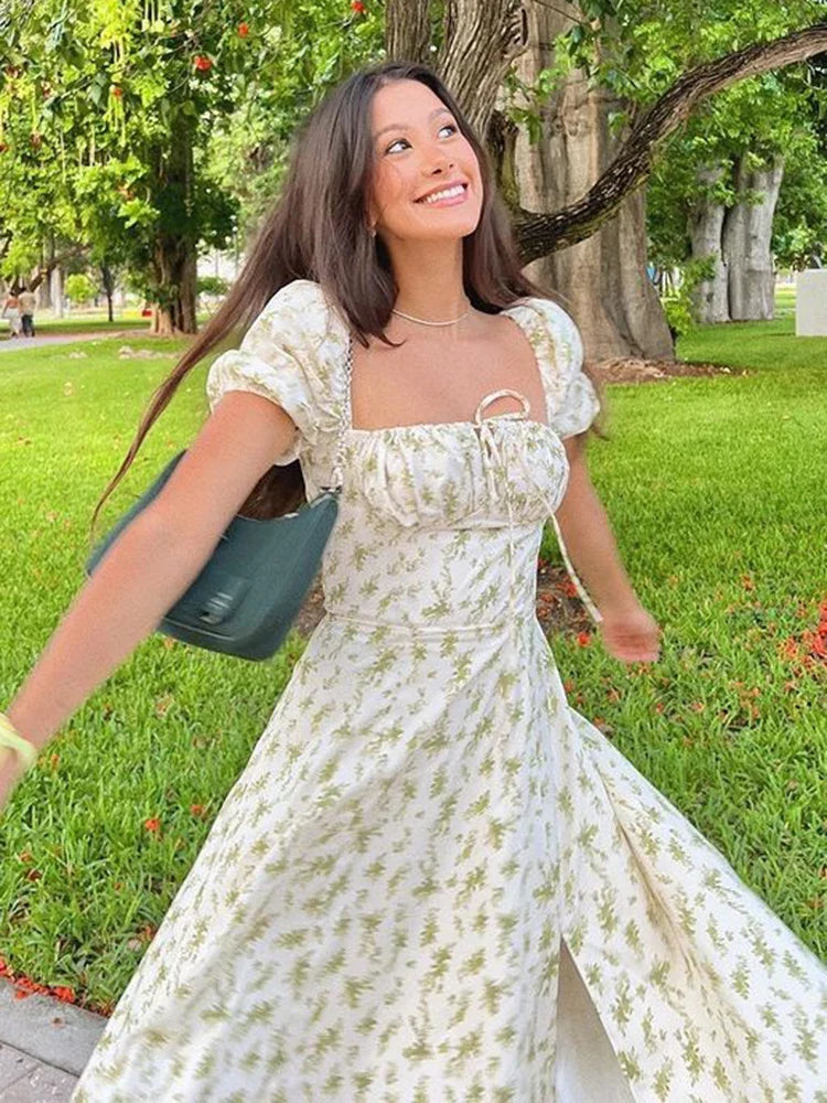 שמלת מידי כפרית בהדפס פרחוני - הדיה