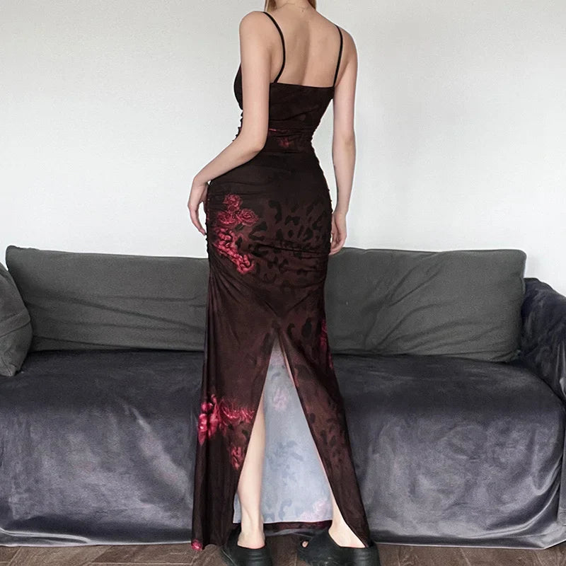 שמלת מקסי בהדפס פרחוני - אסיף