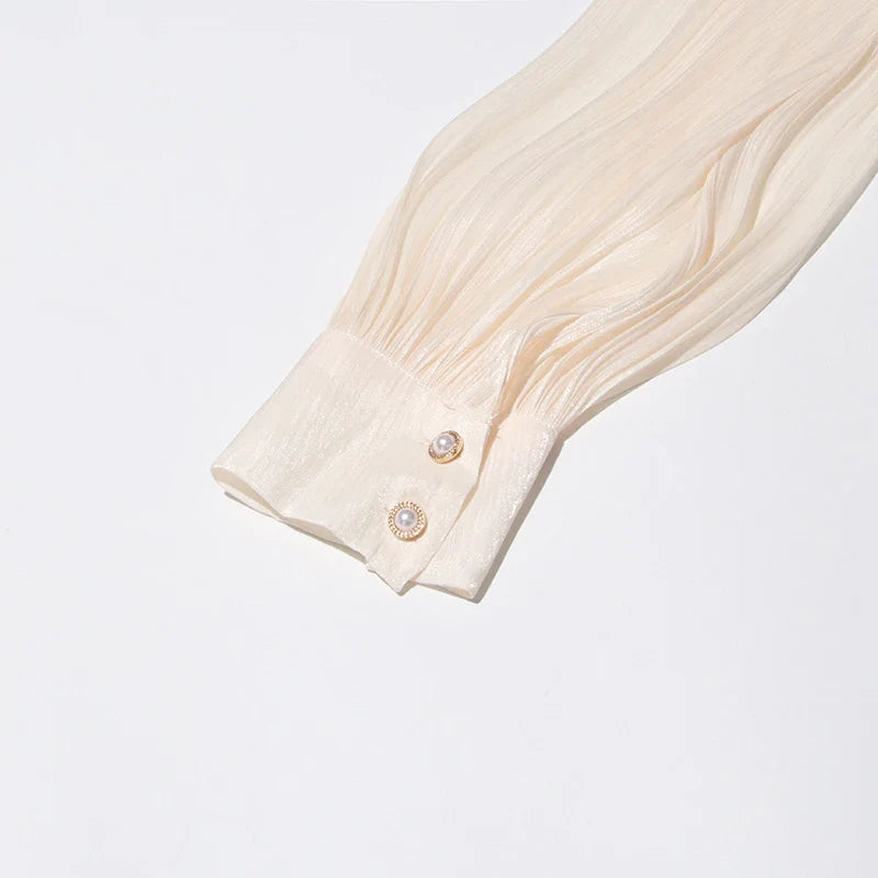 שמלת מיני כיווצים מלמלה בד שיפון מבריק - Lucille