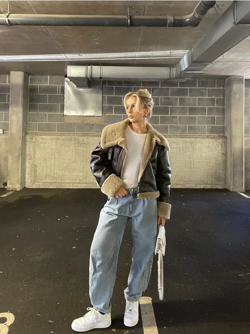 מעיל עור פרווה פנימית - קנדי