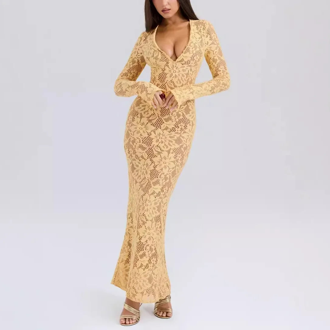 שמלת מקסי תחרה - אמי