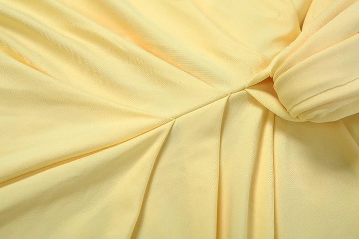 V-neck satin maxi dress with pleated design and open back - Shannon