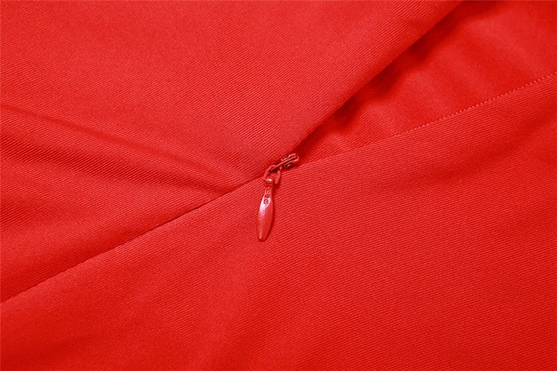 שמלת מקסי אלגנטית צווארון גולף פתוחה בבטן - רוג'ו