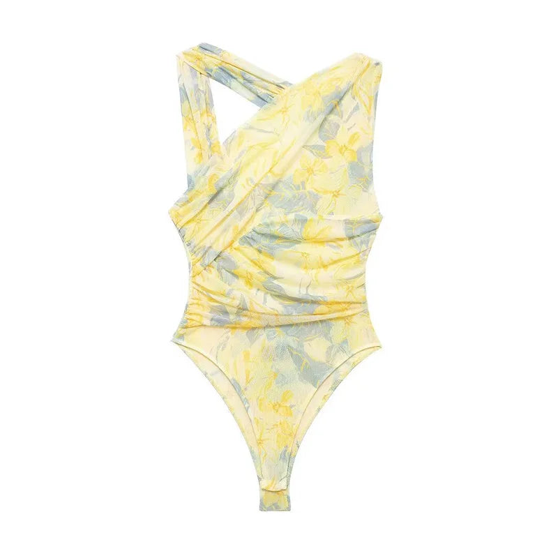 בגד גוף שיפון קרופ טופ בעיצוב מיוחד - מלאני