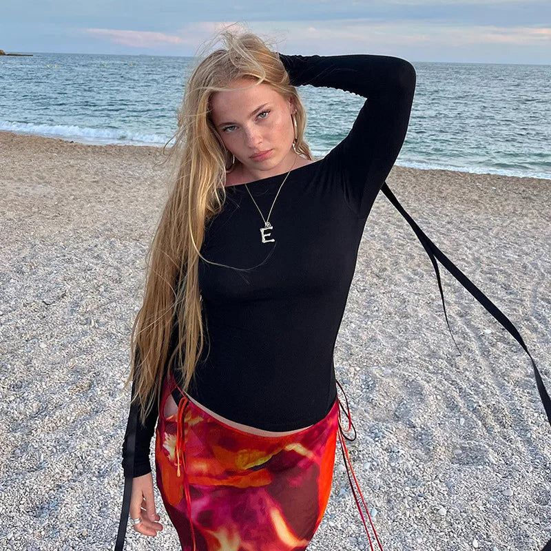 חולצה צמודה כתפיים חשופות - אוליב