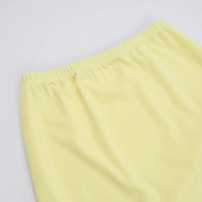 סט שני חלקים טופ סטרפלס וחצאית מקסי בעיטור מלמלה - סאני