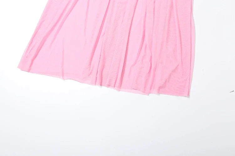 שמלת מקסי סטרפלס שיפון בעיצוב כיווצים בעיטור צעיף תואם - מיה