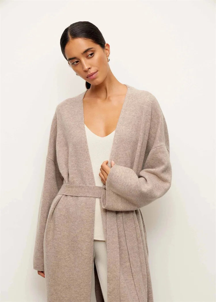קרדיגן צמרי ארוך סגירת חגורת קשירה - קאי
