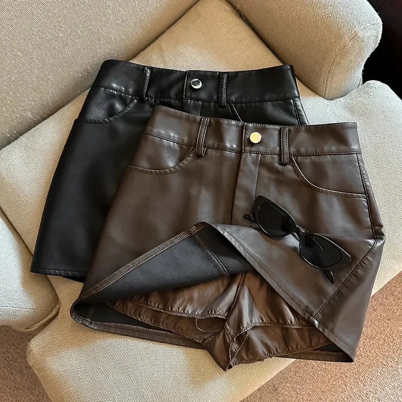 חצאית מיני דמוי עור - ניני