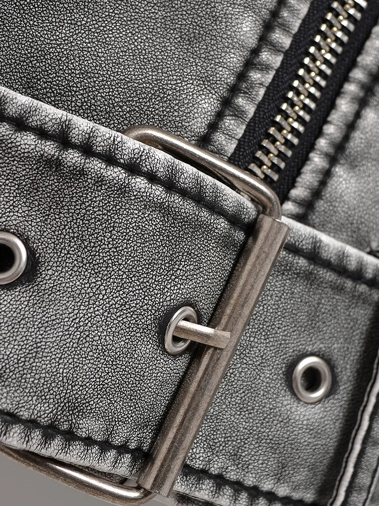 ג'קט עור קצר בעיצוב וינטג' - ניק