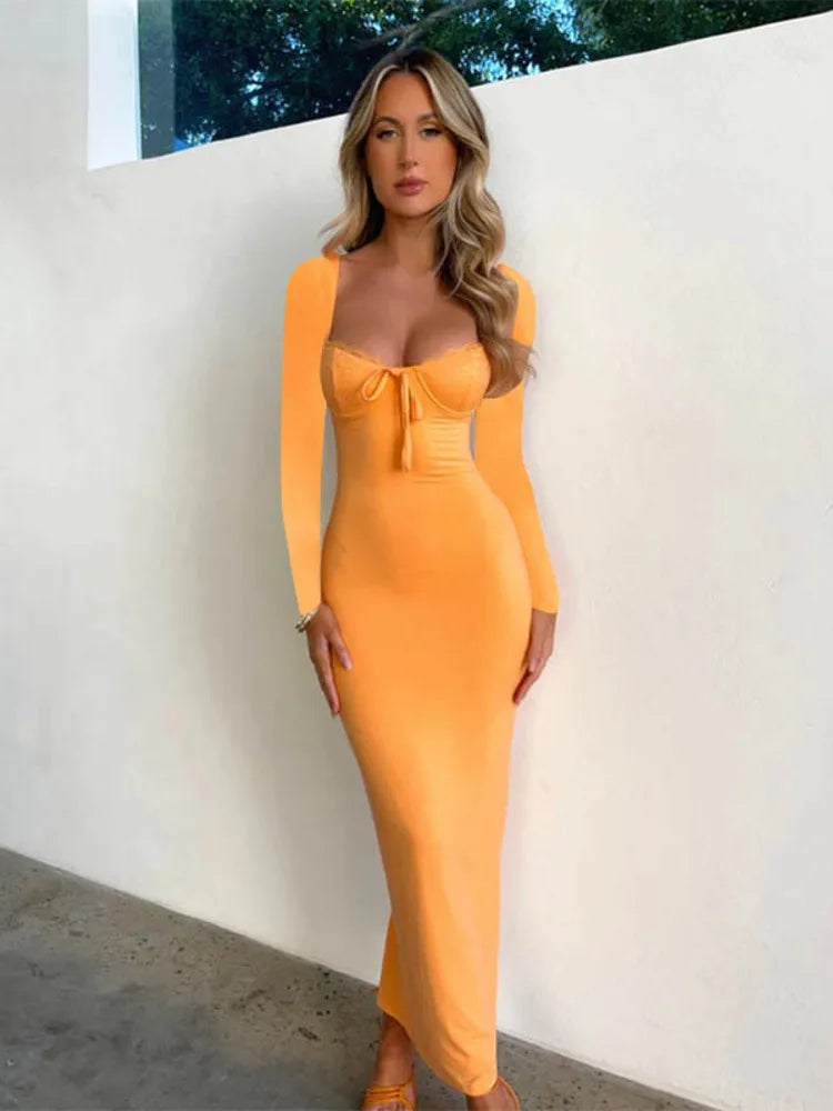 שמלת מקסי בעיטור תחרה - מוראלה